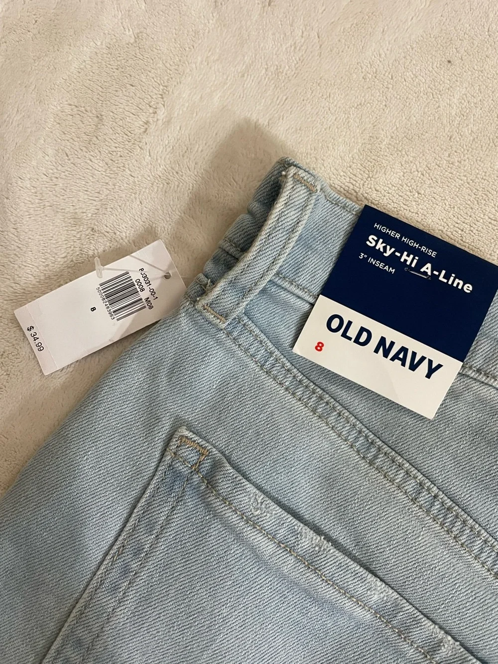 Old Navy Light Blue Denim Women’s High-Rise Shorts Size 6 NWT